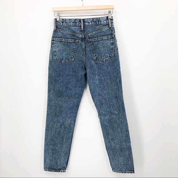 Moussy Vintage Acid Wash Boy Skinny High Rise Ankle Crop Blue Jeans 25 - Picture 6 of 8